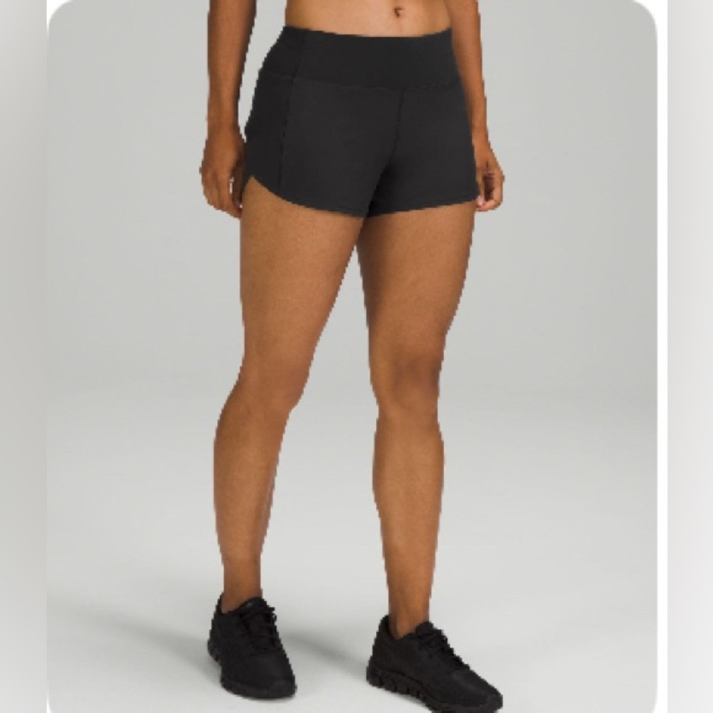 Lululemon Speed Up Mid-Rise Short 4" Inseam Black Size 4 Lined - Picture 2 of 12
